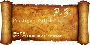 Prediger Zoltán névjegykártya